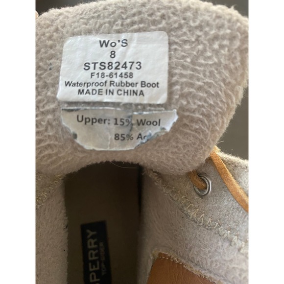 Sperry Women's Size 8 Waterproof Rubber Boots Thinsulate Cream Tan Size Zip - Picture 9 of 10
